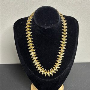 Vintage MCM Gold Tone Rhinestone Heavy Choker Necklace Pattern